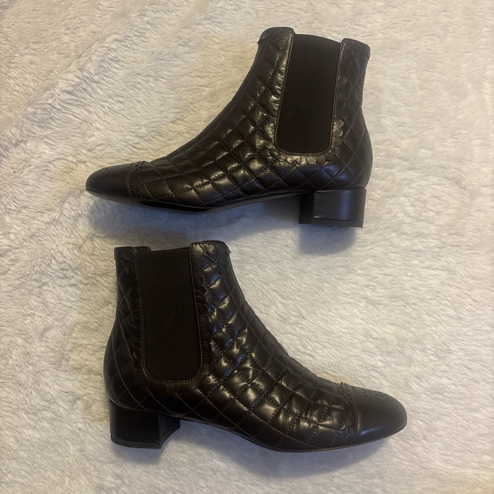 CHANEL Black Quilted Ankle Booties